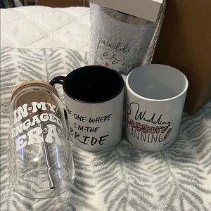 Wedding Themed Mug Set - Black and White